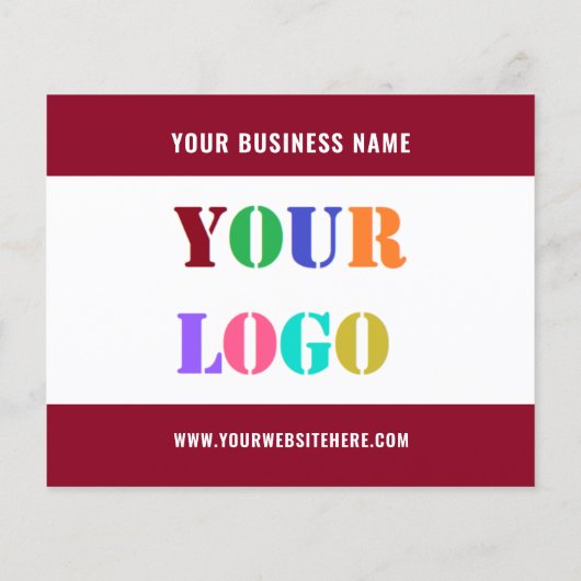 Aangepaste uw bedrijf Logo tekst flyer Kies kleure (Achterkant)