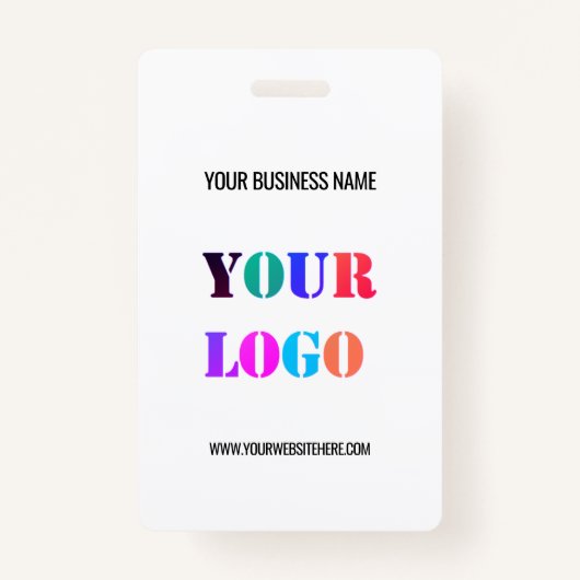 Aangepaste uw bedrijf Logo Tekst Naam Business Bad Badge (Voorkant)