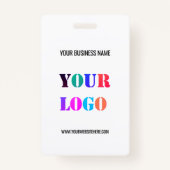 Aangepaste uw bedrijf Logo Tekst Naam Business Bad Badge (Achterkant)