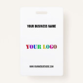 Aangepaste uw bedrijf Logo Tekst Naam Business Bad Badge (Voorkant)