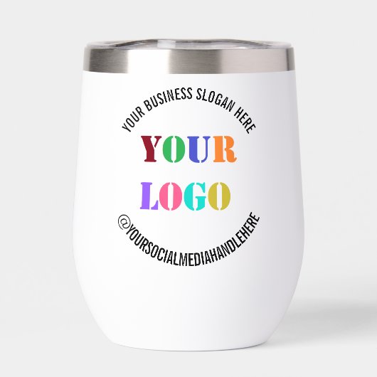 Aangepaste uw bedrijf Logo Tekstinfo Social Media (Achterkant)