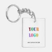 Aangepaste uw bedrijf Logo Text Business Sleutelha Sleutelhanger (Voorkant Links)