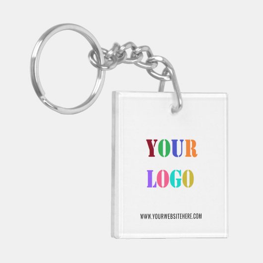 Aangepaste uw bedrijf Logo Text Business Sleutelha Sleutelhanger (Voorkant Links)
