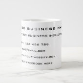 Aangepaste Uw Bedrijfsnaam Info Business Coffee Mo Grote Koffiekop (Voorkant)