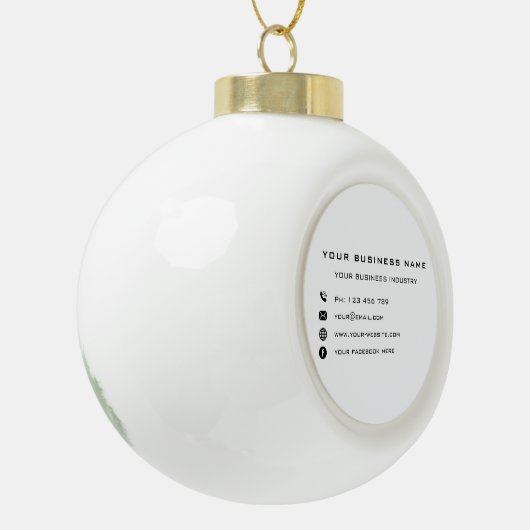 Aangepaste Uw Bedrijfsnaam Info Kerst Ornament (Links)