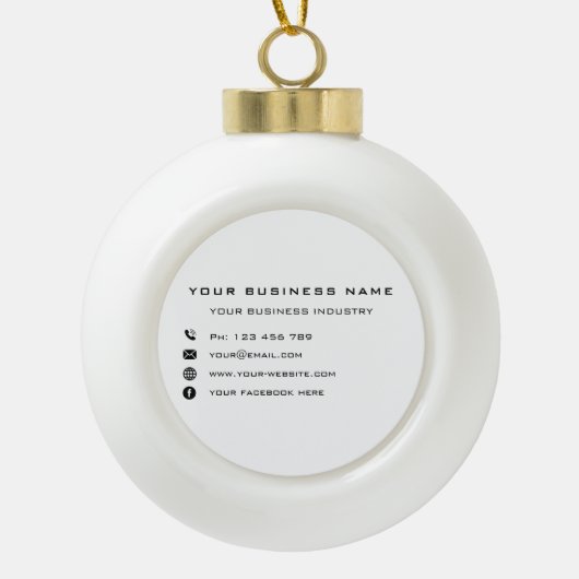 Aangepaste Uw Bedrijfsnaam Info Kerst Ornament (Voorkant)