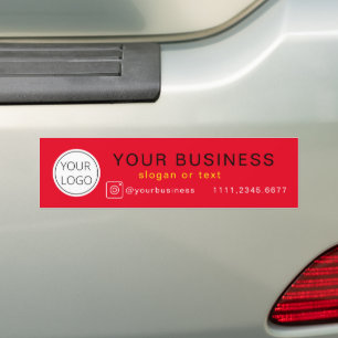 Aangepaste uw bedrijfsnaam Logo op rood Bumpersticker