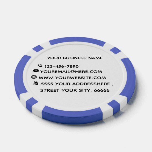 Aangepaste uw bedrijfsnaam Tekst Info Poker Chips (Enkel)