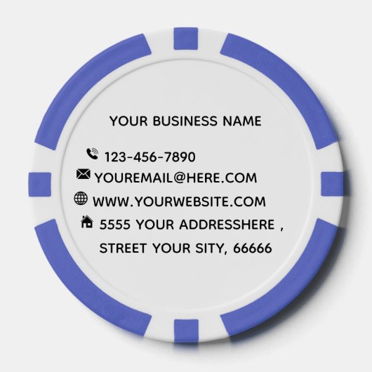 Aangepaste uw bedrijfsnaam Tekst Info Poker Chips (Voorkant)