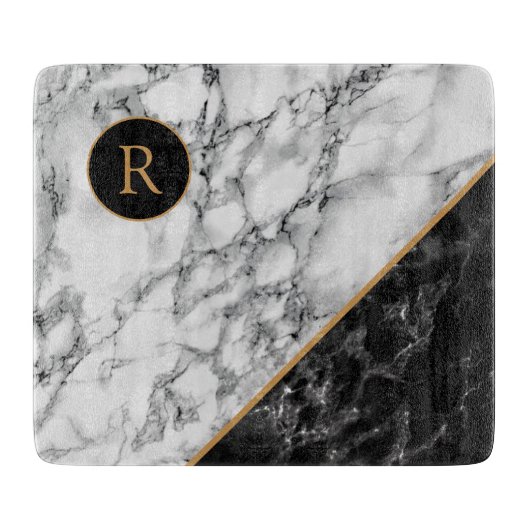 Aangepaste uw brief marmeren ontwerp snijplank (Voorkant)