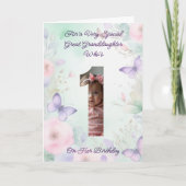 Aangepaste Uw Eigen Foto 1-Jaar Meisje Verjaardag  Kaart (Voorkant)