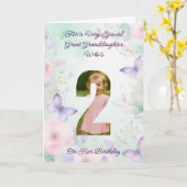 Aangepaste Uw Eigen Foto Meisje's 2e Verjaardag Ka Kaart (Gele Bloem)