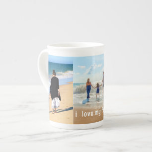 Aangepaste Uw Familie Foto Collage Bone China Mok