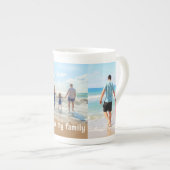Aangepaste Uw Familie Foto Collage Bone China Mok (Voorkant rechts)