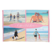 Aangepaste uw familie foto collage tekst kussen Ho Kussensloop (Voorkant)