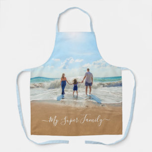 Aangepaste uw familie foto Schort cadeau met tekst