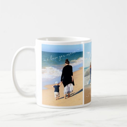 Aangepaste uw familie fotocollage Mok gepersonalis (Links)