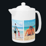 Aangepaste uw familie fotocollage theepot met teks<br><div class="desc">vs met aangepaste fotocollage Family Love gepersonaliseerde tekst - moeder / vader / Kinderen / ouders / paar - moderne aangepaste foto's uniek uw eigen ontwerp - speciale familie / vrienden of persoonlijke theepot cadeau - voeg uw foto's en tekst - naam / favoriete achtergrond - elementen en tekstkleuren /...</div>