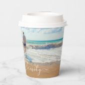 Aangepaste uw familie fotopapier kopjes met tekst papieren bekers (Achterkant)