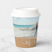 Aangepaste uw familie fotopapier kopjes met tekst papieren bekers (Voorkant)