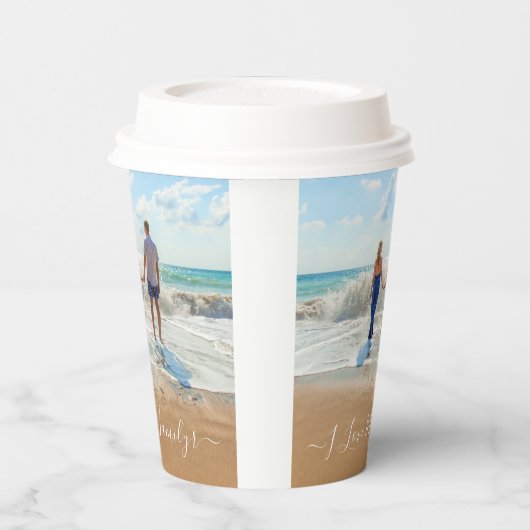 Aangepaste uw familie fotopapier kopjes met tekst papieren bekers (Links)