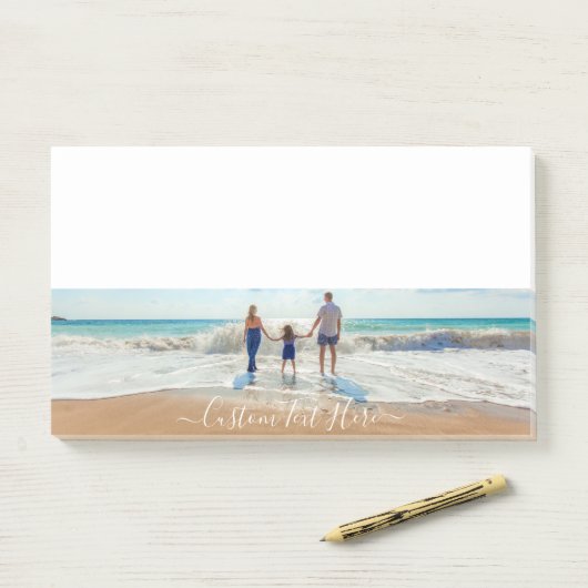 Aangepaste uw favoriete foto- en tekstnaam post-it® notes (Op bureau)