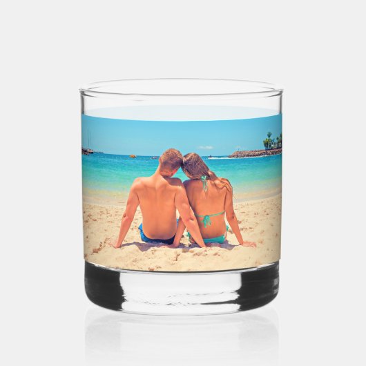Aangepaste uw favoriete foto gepersonaliseerd whisky glas (Voorkant)