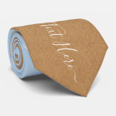 Aangepaste uw favoriete foto Stropdas met tekst (Opgerold)