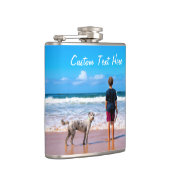 Aangepaste uw favoriete fotofles met tekstnaam heupfles (Rechts)
