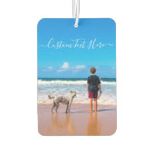 Aangepaste Uw Foto Auto Luchtverfrisser met Tekst (Achterkant)