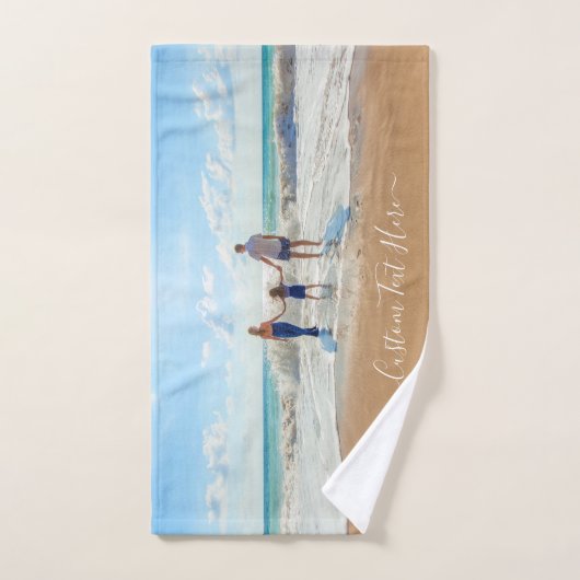 Aangepaste Uw Foto Badhanddoek Set met Tekst Bad Handdoek (Handdoek)