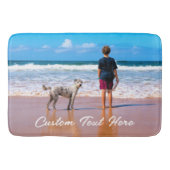 Aangepaste uw foto badmat met tekstnaam (Voorkant)