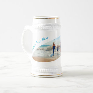 Aangepaste uw foto Bier Stein Gift aangepaste teks Bierpul
