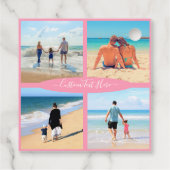 Aangepaste uw foto collage cadeau Labels met tekst (Achterkant)