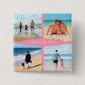 Aangepaste uw foto collage tekst Button cadeau (Voorkant)