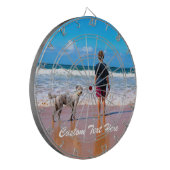 Aangepaste uw foto Dart Board Gift met tekst Dartbord (Voorkant Links)