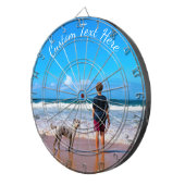 Aangepaste uw foto Dart Board Gift met tekst Dartbord (Voorkant Rechts)