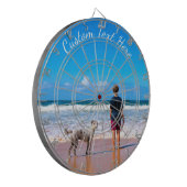 Aangepaste uw foto Dart Board Gift met tekst Dartbord (Voorkant Links)