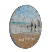 Aangepaste uw foto dartbord met tekst (Voorkant Links)