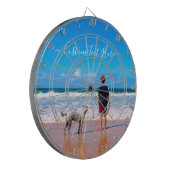 Aangepaste uw foto dartbord met tekstnaam (Voorkant Links)