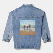 Aangepaste uw foto denim jas met tekst jacket (Achterkant)