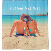 Aangepaste uw foto douche gordijn met tekst (Voorkant)