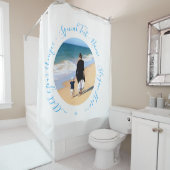 Aangepaste uw foto douche gordijn met tekst (In situ)