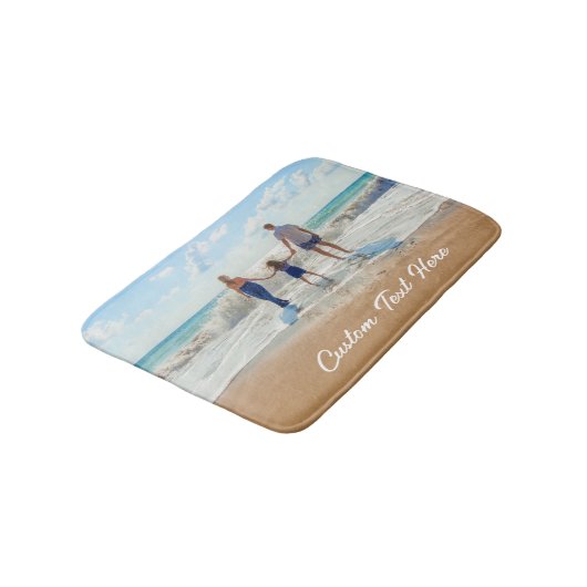 Aangepaste uw foto en tekst badmat cadeau (Gekanteld)