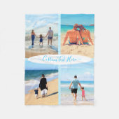 Aangepaste uw foto en tekst collage fleece deken (Voorkant)