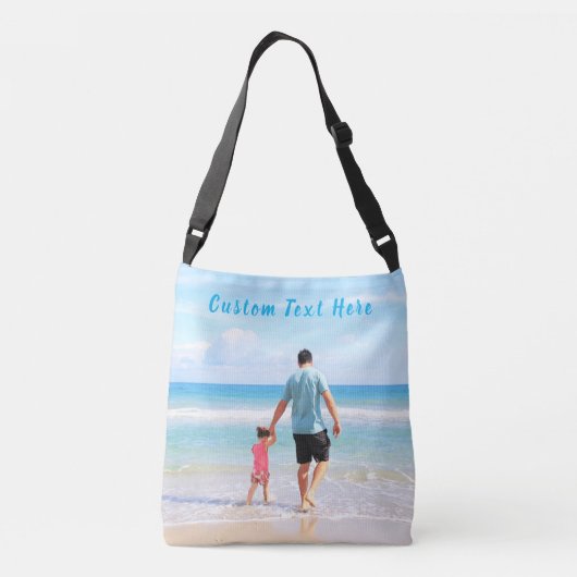 Aangepaste uw foto en tekst Crossbody Bag Crossbody Tas (Achterkant)