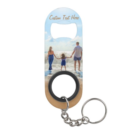Aangepaste uw foto en tekst Sleutelhanger flesopen Mini Flessenopener (Achterkant)
