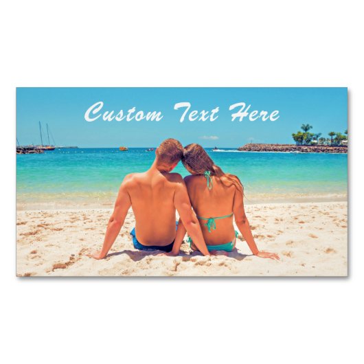 Aangepaste uw foto en tekst Visitekaartje magneet (Voorkant)