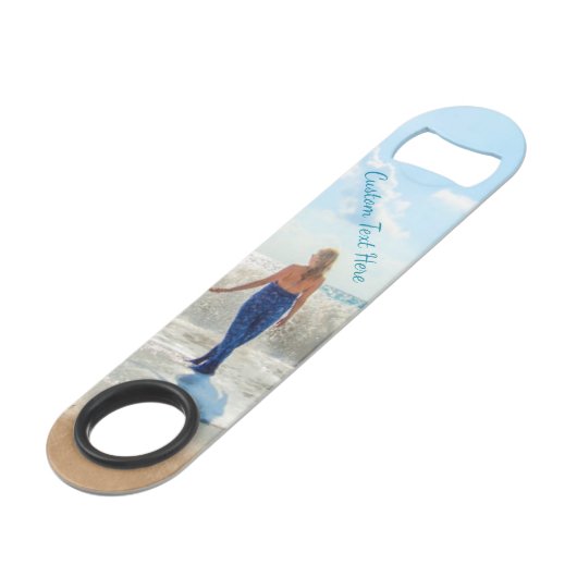 Aangepaste uw foto- en tekstfles Opener Bar Key Speed Flessenopener (Achterkant Gekanteld)
