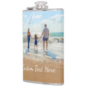 Aangepaste uw foto Flask Gift met tekst Heupfles (Links)